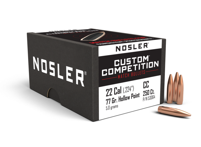 Nosler .22 Competition HPBT 77gr Bullets